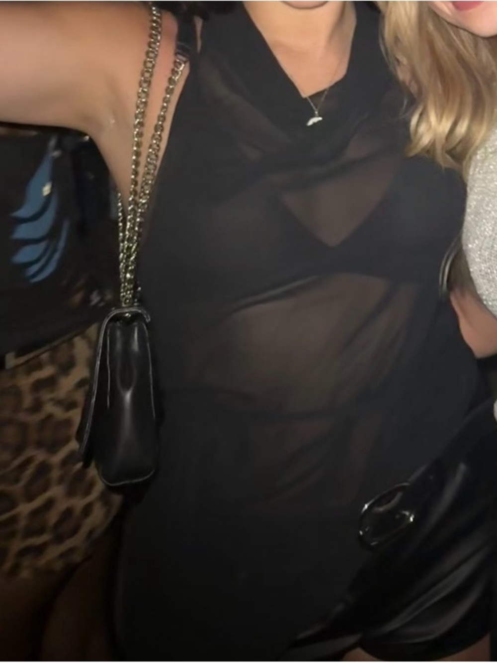 Black Sheer High Neck Sheer Blouse